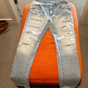 American Eagle Airflex+ Athletic Fit Blue Jeans (Size 34x32).